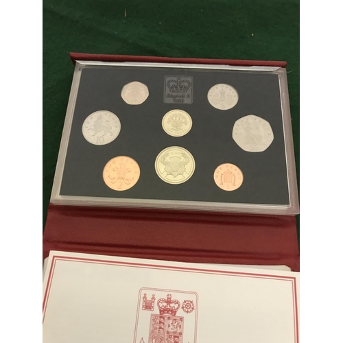 614 - CASED SET OF UNITED KINGDON PROOF COIN COLLECTION FOR 1986 ISSED BY THE ROYAL MINT