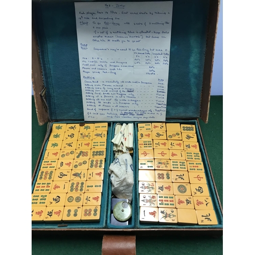 695 - LOVELY VINTAGE CASED MAHJONG SET - CASE A/F