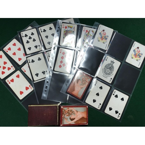 108 - QTY OF VINTAGE DELA RUE NUDE MODEL PLAYING CARDS C 1955 & CARD PACKET - 52 CARDS & 2 X JOKERS