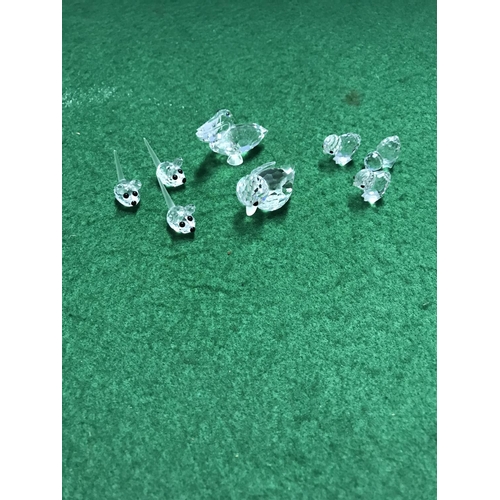 117 - 8 X SMALL SWAROVSKI ANIMALS - MICE & BIRDS