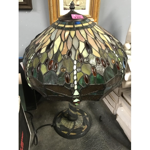 139 - LARGE TIFFANY STYLE DRAGFLY TABLE LAMP - 60CMS H - ELECTRICAL ITEMS SHOULD BE TESTED BY A QUALIFIED ... 