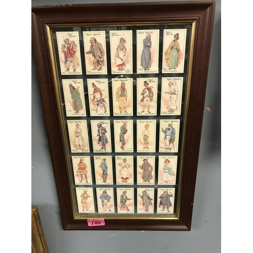 140 - FRAMED & GLAZED SET OF PLAYERS CIGARETTE CARDS OF DICKINS CHARACTERS - 28 X 44CMS