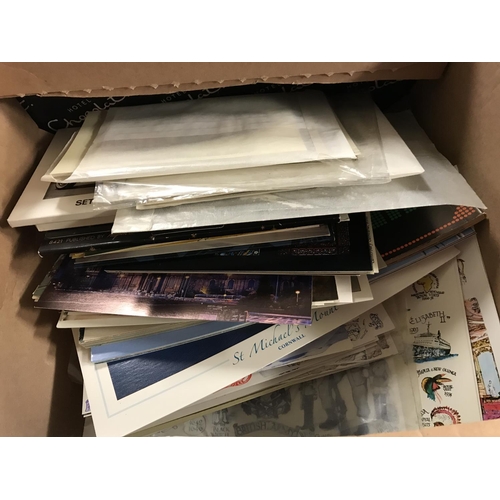 162 - BOX OF POSTCARDS & EPHEMERA INC GILSON COMICAL POSTCARDS