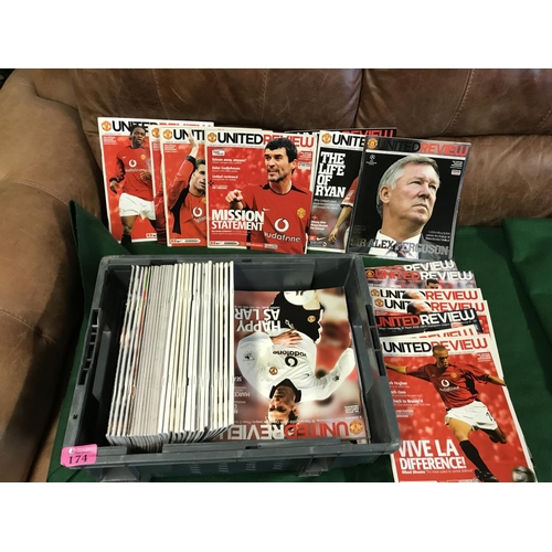 174 - APPROX 100 MANCHESTER REVIEW FOOTBALL PROGRAMMES FROM 2003/2004