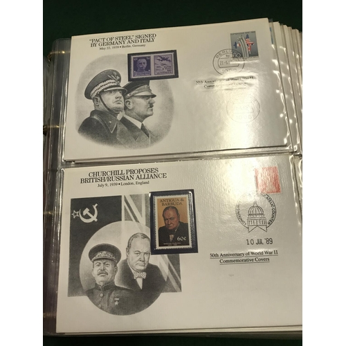 226 - VERY LARGE HEAVY ALBUM CONTAINING THE 50TH ANNIVERSAY WW11 COMMEMORATIVE COVERS COLLECTION BY DANBUR... 