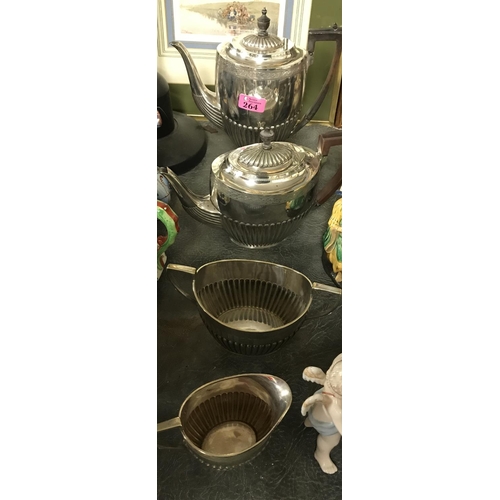 264 - 4 PIECE PLATED TEA SET