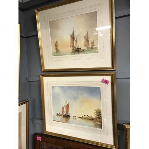 271 - PAIR OF F&G WATERCOLOURS BY R. HORNE - 50CMS X 42CMS