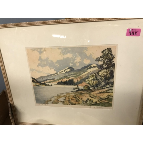 305 - F&G WATERCOLOUR BY JAMES PRIDDY - 52CMS X 42CMS