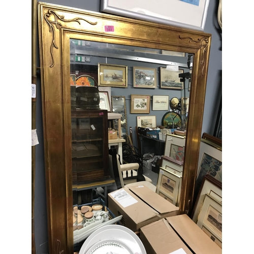 331 - LARGE GILT FRAMED MIRROR - 80CMS X 110 - COLLECTION ONLY OR ARRANGE OWN COURIER