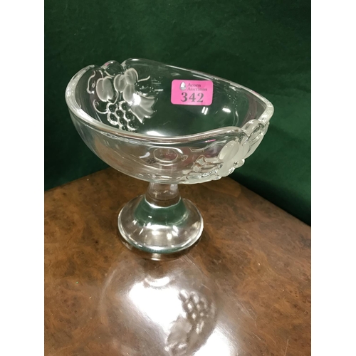 342 - WMF GERMANY GLASS PEDESTAL DISH - 13CMS H