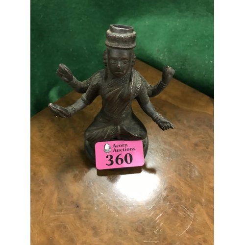 360 - SMALL EARLY BRONZE DEITY - 10CMS H