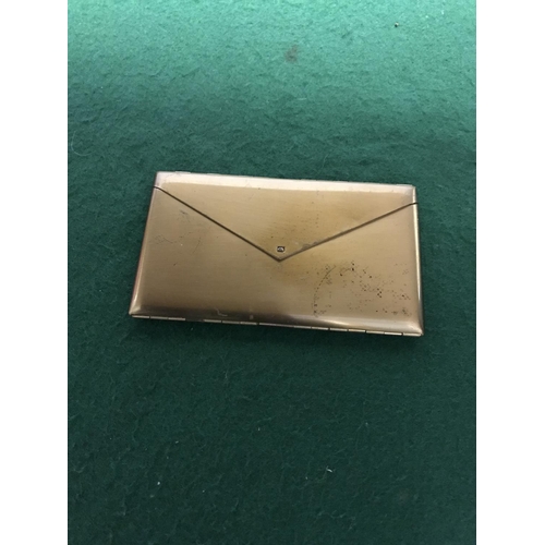 37 - VINTAGE BRASS CIGARETTE CASE IN THE FORM OF AN AIRMAIL LETTER FROM NEW YORK 1939 - 9CMS X 14CMS