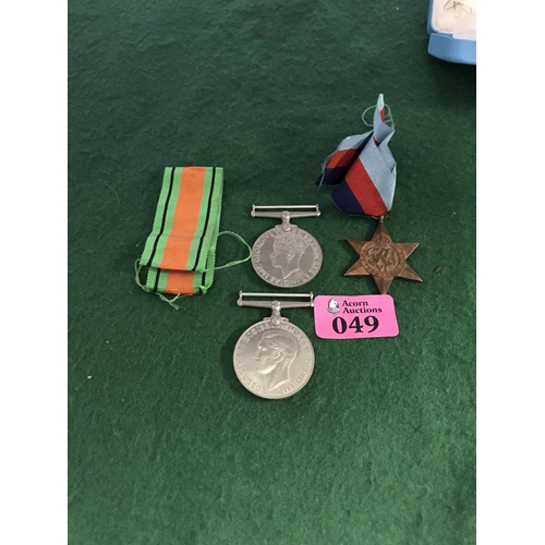 49 - 3 X WW11 MEDALS & 2 X RIBBONS