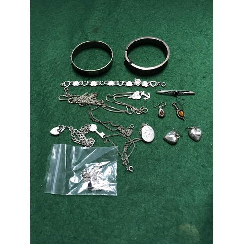 50 - QTY OF SILVER JEWELLERY - OVERALL WEIGHT 100GRMS