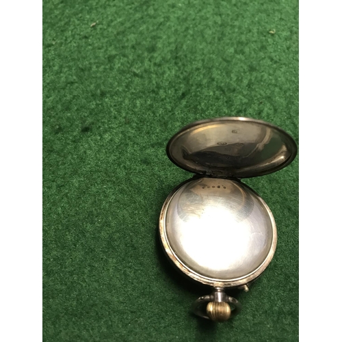 67 - LADIES PRETTY 925 SILVER SMALL POCKET WATCH - 3CMS DIAM - CLOCKS AND WATCHES ARE NOT TESTED