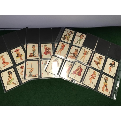 85 - COMPLETE SET OF 52 X VINTAGE GLAMOUR PIN UP PLAYING CARDS 1950s / 1960s + 3 X JOKERS