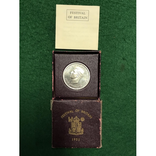 90 - BOXED FESTIVAL OF BRITAIN COIN