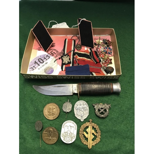 433 - GERMAN TINNIES & OTHER MILITARY RELATED ITEMS