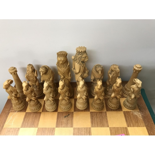 730B - CHESS BOARD WITH LOVELY MYTHICAL CREATURES CHESS SET