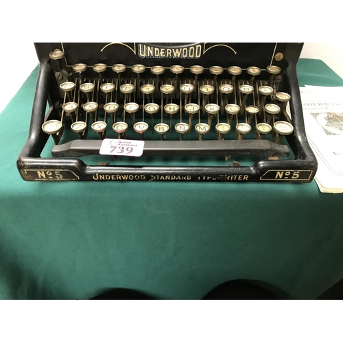 739 - VINTAGE UNDERWOOD 