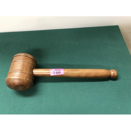 740 - WOODEN JUDGES GAVEL