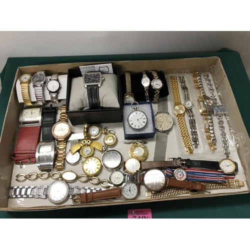 740B - 33 X VARIOUS WATCHES INC SILVER POCKET WATCH, SEIKO. RADLEY, MONDEX, PULSAR, DKNY ETC - CLOCKS AND W... 