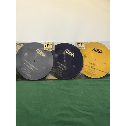 111 - 3 X LIMITED EDITION ABBA 45s PICTURE DISCS