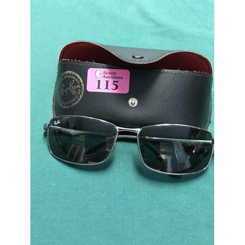 115 - CASED PAIR OF RAY BAN SUNGLASSES