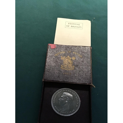 149 - CASED FESTIVAL OF BRITAIN COIN