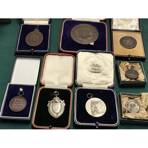 153 - QTY OF RIFLE SHOOTING / SPORTS MEDALS INC MILITARY & INC 1 X SILVER