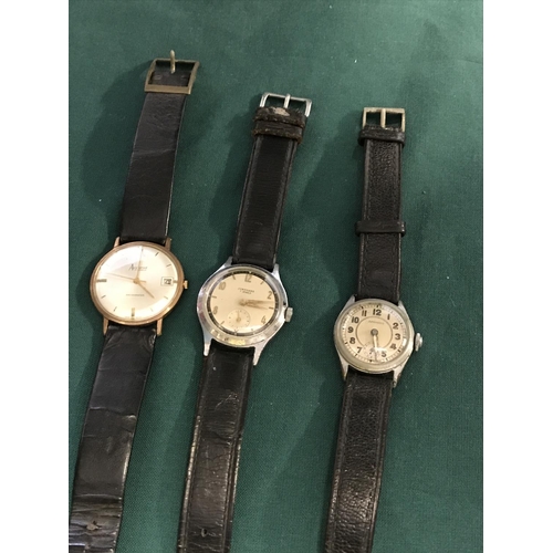 157 - 2 X VINTAGE JUNGHANS WATCHES & ACCURIST WATCH - CLOCKS AND WATCHES ARE NOT TESTED