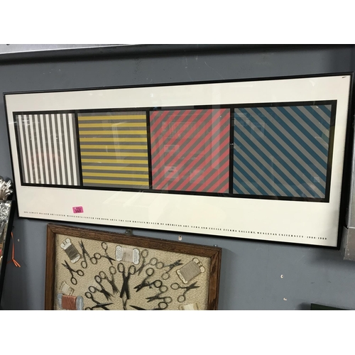 162 - FRAMED & GLAZED PICTURE BY SOL LEWITT - WALKER ART CENTRE C1988-1989 - 100CMS X 44CMS