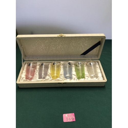 169 - CASED SET OF VINTAGE GLASSES