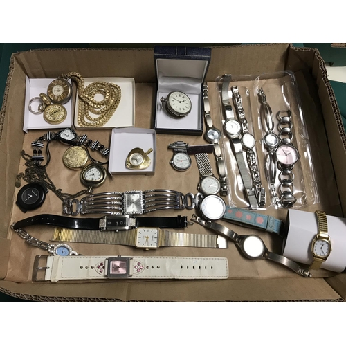 674 - 24 X WATCHES INCLUDING FINE SILVER POCKET WATCH, CITIZEN ECO-DRIVE WATCH ETC, ETC - CLOCKS AND WATCH... 