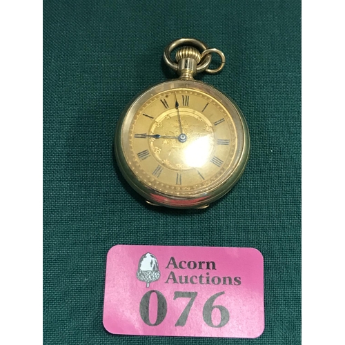 76 - PRETTY LADIES POCKET WATCH WITH 2 PLATES OF 14CT GOLD AM WATCH CO, WALTHAM, MASS - MARKED DAVID TO B... 
