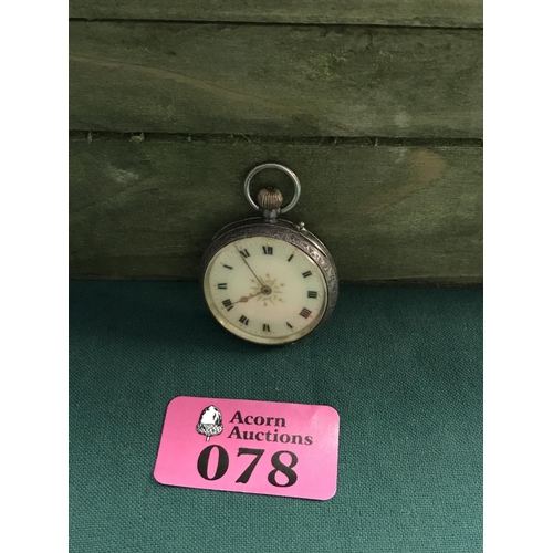 78 - VERY PRETTY 925 SILVER LADIES POCKET WATCH - WATCHES & CLOCKS ARE NOT TESTED