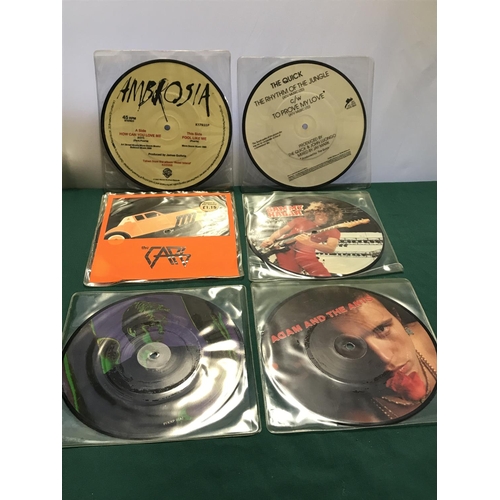 99 - 6 X LIMITED EDITION 45s PICTURE DISCS INC THE CARS, AMBROSIA & THE QUICK ETC