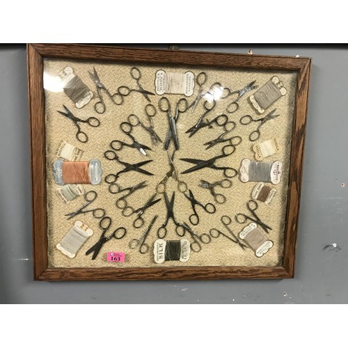 163 - LOVELY UNUSUAL FRAMED SCISSOR DISPLAY - 60CMS X 50CMS