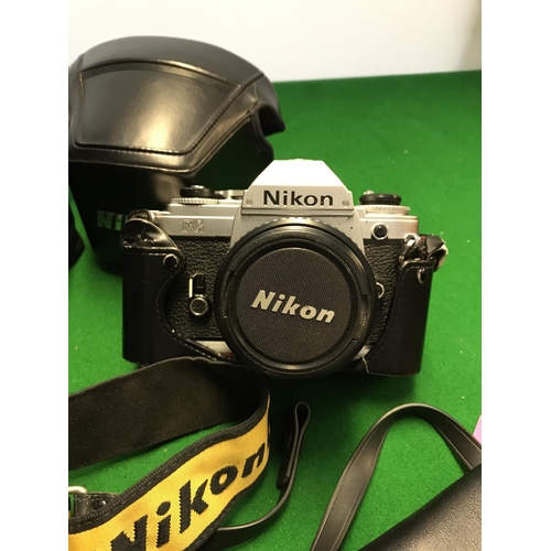 183 - LOVELY CASE NIKON FG CAMERA WITH ACCESSORIES - SEE SHEET IN PHOTO LISTED ACCESSORIES