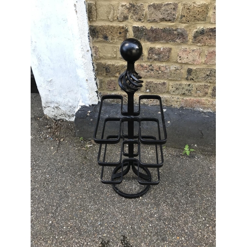 25 - LOVELY BLACK METAL WINE RACK - 65CMS H