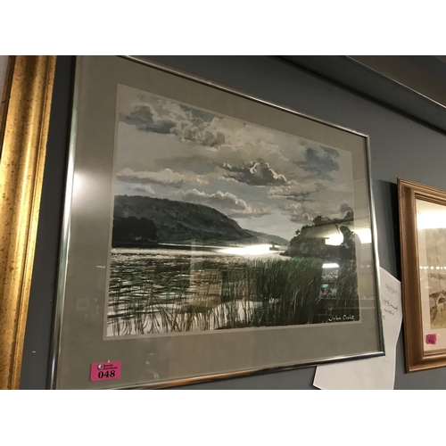 48 - FRAMED & GLAZED WATERCOLOUR BY JOHN COOKE OF 