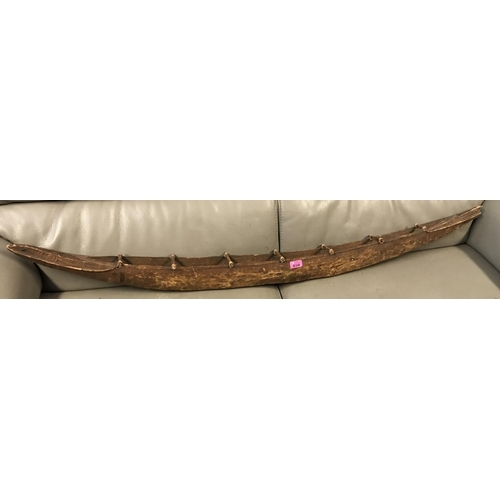 50 - VERY LONG WOODEN MODEL OF A NATIVE CANOE - 150CMS LONG - COLLECTION ONLY OR ARRANGE OWN COURIER