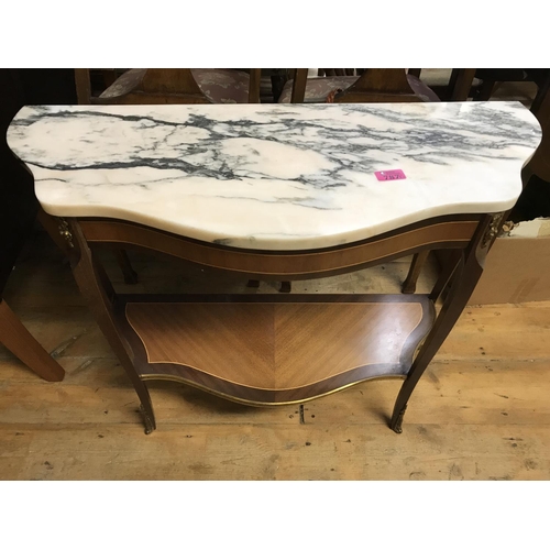 787B - LOVELY VINTAGE HALL TABLE WITH MARBLE TOP - 80CMS L X 30CMS D X 68CMS H - COLLECTION ONLY OR ARRANGE... 