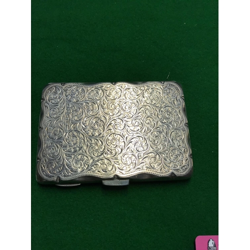 125 - STUNING ORNATE SILVER HALLMARKED CARD CASE - NOT MONNOGRAMMED - WEIGHT 67GRMS -  10CMS X 7CMS