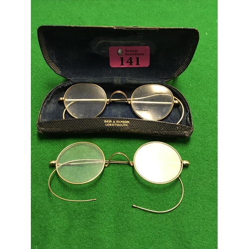 141 - 2 PAIRS OF EARLY CASED SPECTACLES