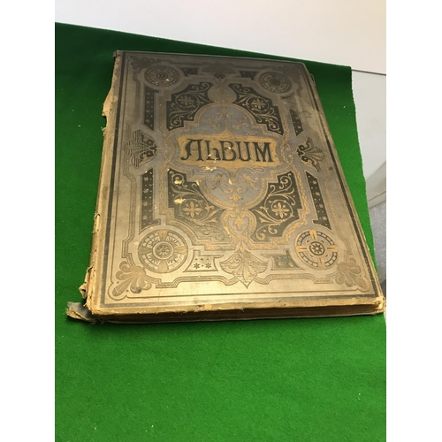 202 - ALBUM OF BEAUTIFUL VICTORIAN SCRAPS - ALBUM COVER DAMAGED DUE TO AGE