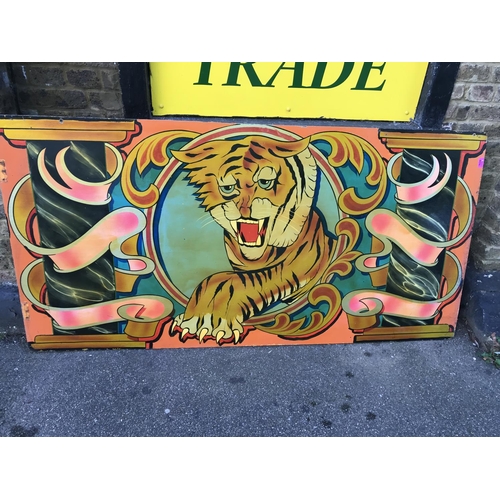 26 - LARGE WOODEN HAND PAINTED FAIRGROUND RIDE SIGN - 90CMS X 180CMS - COLLECTION ONLY OR ARRANGE OWN COU... 