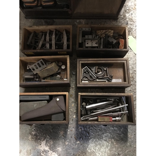 28 - VERY HEAVY WOODEN TOOL CHEST WITH 7 DRAWERS OF ENGINEERING TOOLS - COLLECTION ONLY OR ARRANGE OWN CO... 