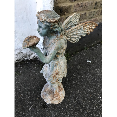 29 - LOVELY METAL GARDEN FAIRY STATUE - 53CMS H - COLLECTION ONLY OR ARRANGE OWN COURIER