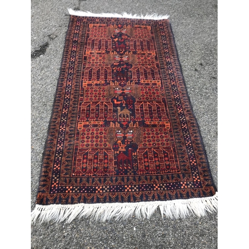 41 - HAND WOVEN PATTERNED RUG FROM AFGANISTAN - 90CMS X 160CMS - GOOD CONDITION